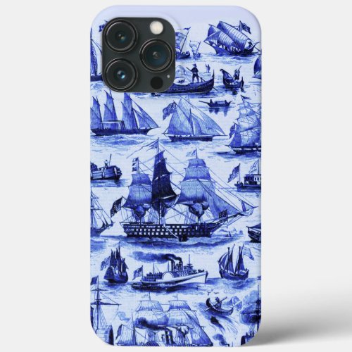 VINTAGE SAILING VESSELS AND SHIPSNavy Blue iPhone 13 Pro Max Case