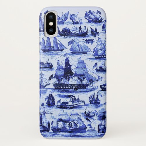 VINTAGE SAILING VESSELS AND SHIPSNavy Blue iPhone XS Case