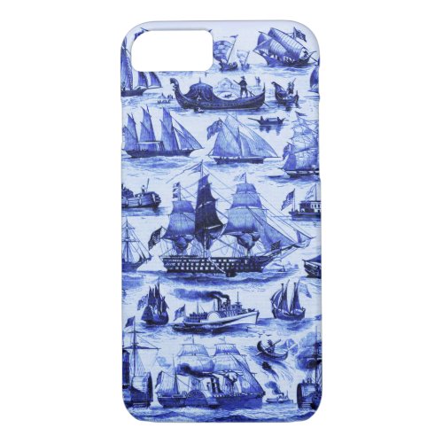 VINTAGE SAILING VESSELS AND SHIPSNavy Blue iPhone 87 Case