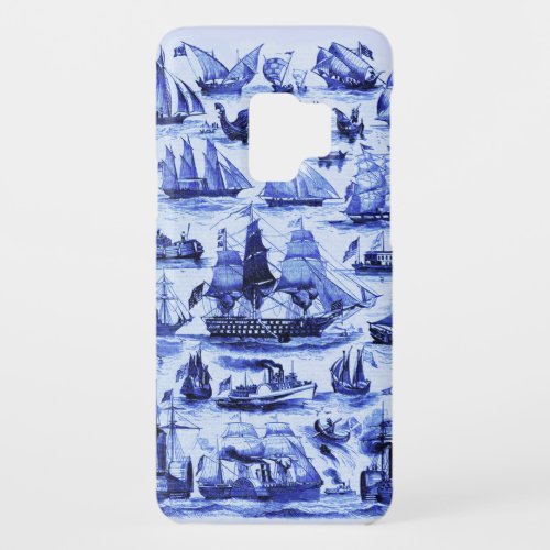 VINTAGE SAILING VESSELS AND SHIPSNavy Blue Case_Mate Samsung Galaxy S9 Case