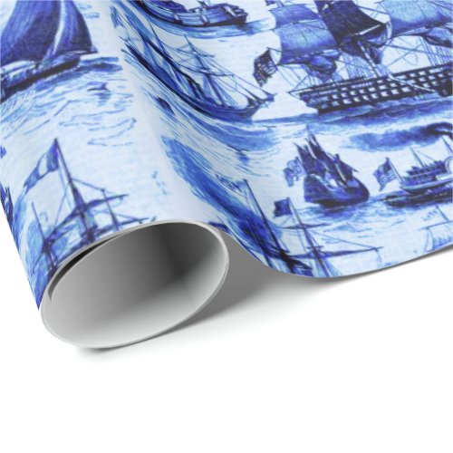 VINTAGE SAILING VESSELSSHIPS OF VARIOUS NATIONS WRAPPING PAPER