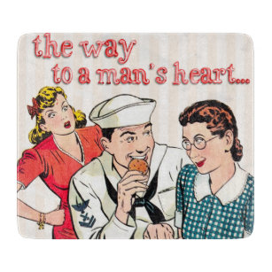 Vintage Sailor and House Wife Art Quote Cutting Board
