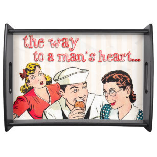 Vintage Sailor and House Wife Art Quote Serving Tray