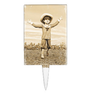 Vintage Sailor Boy Nostalgic Sepia Art Cake Topper