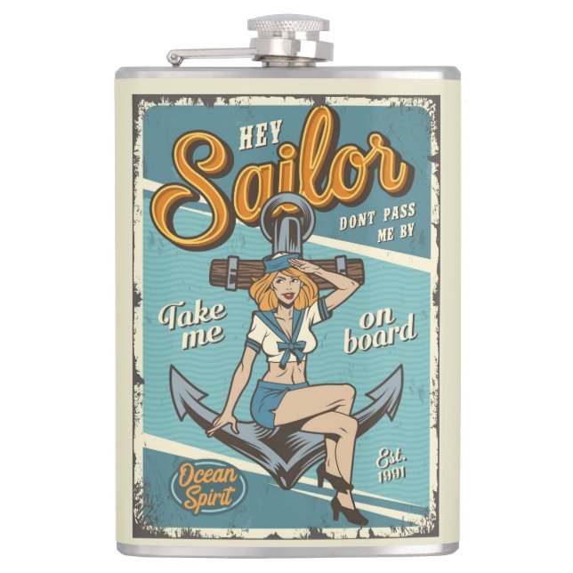 Vintage Sailor Flask (Front)