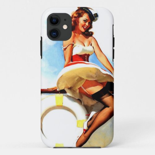 Vintage Sailor Nautical Pin up Girl iPhone 11 Case