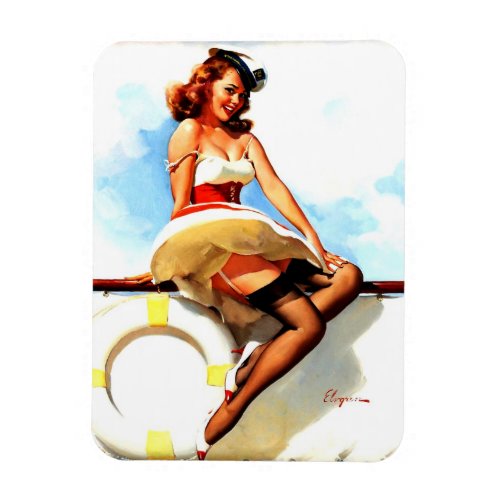 Vintage Sailor Nautical Pin up Girl Magnet