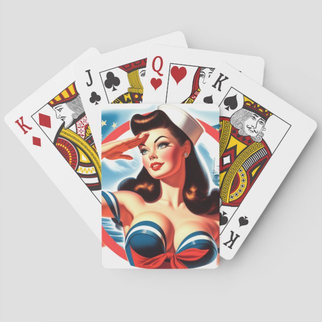 Vintage Sailor Pin-up Poker Cards (Back)