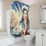 Vintage Sailor Pin Up Shower Curtain at Zazzle
