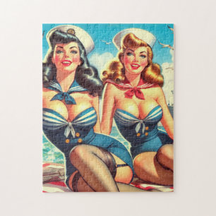 Vintage Sailor Pin Ups Jigsaw Puzzle