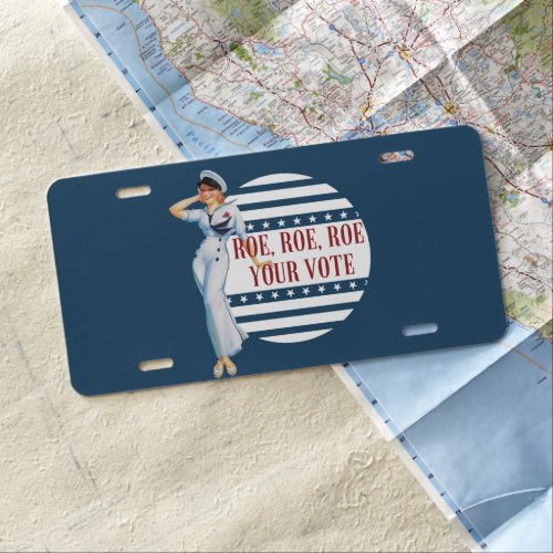 Vintage Sailor Pinup Roe Your Vote  License Plate