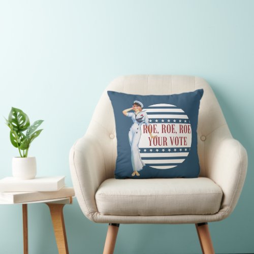 Vintage Sailor Pinup Roe Your Vote  Throw Pillow