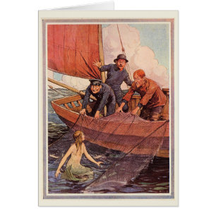 Vintage Sailors Mermaid Catch