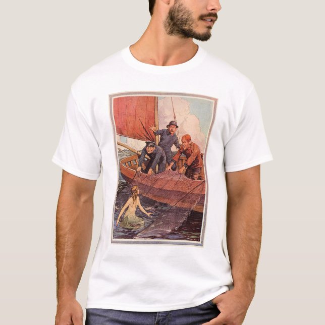 Vintage Sailors Mermaid Catch T-Shirt (Front)