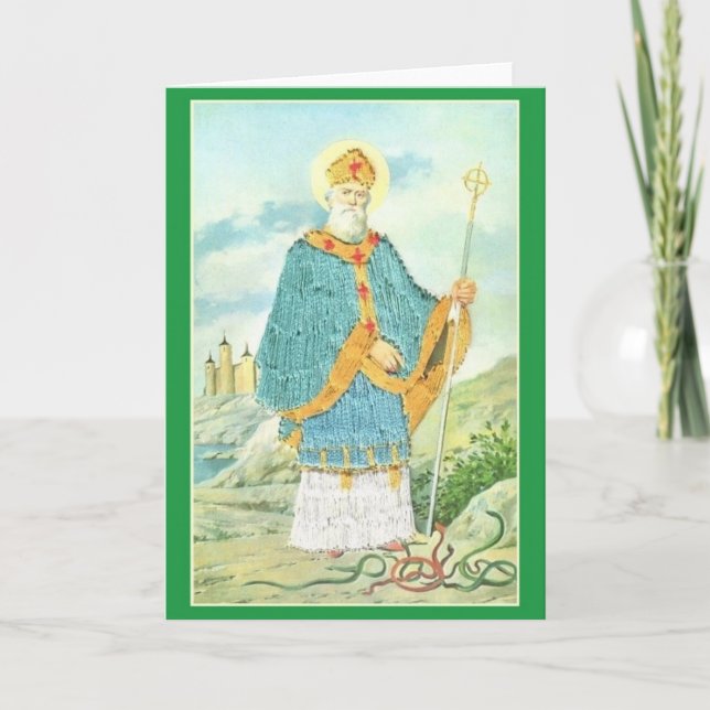 Vintage Saint and Snakes St. Patrick's Day Card (Front)
