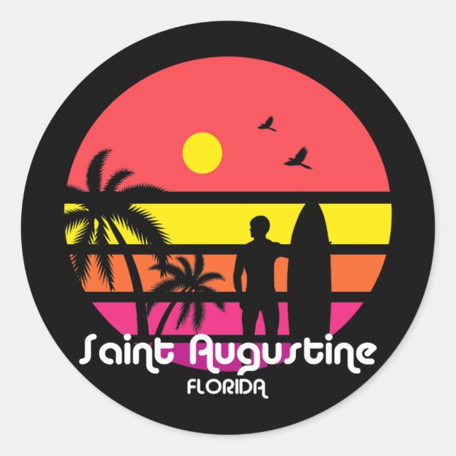 Vintage Saint Augustine Florida Classic Round Sticker (Front)