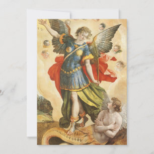 Vintage Saint Michael Defeats Lucifer Invitation