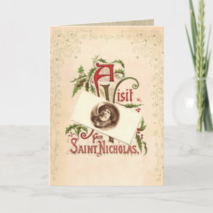 Vintage Saint Nicholas Christmas Greeting Card