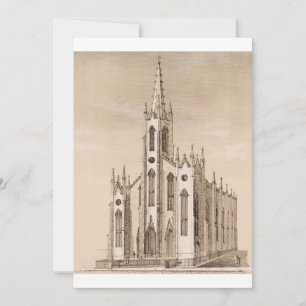 Vintage Saint Nicholas Church New York Sketch Save The Date