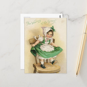 vintage Saint Patrick's Day girl Postcard