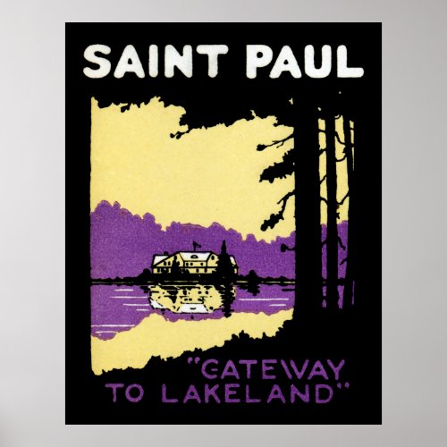 Vintage Saint Paul Minnesota Poster