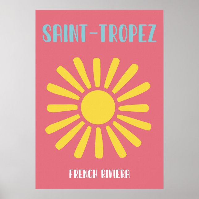 Vintage Saint-Tropez Sun Travel Poster (Front)