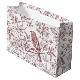 Vintage Sakura Cherry Blossom & Bird Aesthetic 1 Large Gift Bag