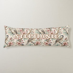 Vintage Sakura Cherry Blossom & Bird Aesthetic 2 Body Pillow