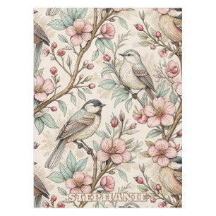 Vintage Sakura Cherry Blossom & Bird  Aesthetic 2 Tablecloth