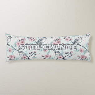 Vintage Sakura Cherry Blossom & Bird Aesthetic 4 Body Pillow