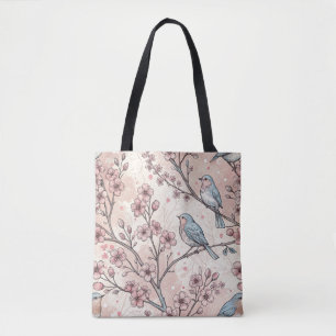 Vintage Sakura Cherry Blossom & Bird  Aesthetic 5 Tote Bag