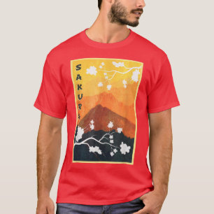 Vintage Sakura Cherry Blossom Japanese Art  T-Shirt
