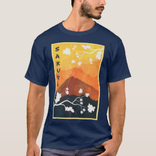 Vintage Sakura Cherry Blossom Japanese Art  T-Shirt