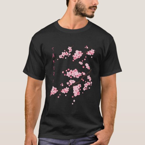 Vintage Sakura Cherry Blossom Japanese Graphical A T_Shirt