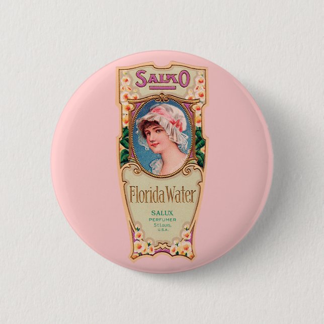 Vintage Salko Florida Water Perfume Label Button (Front)