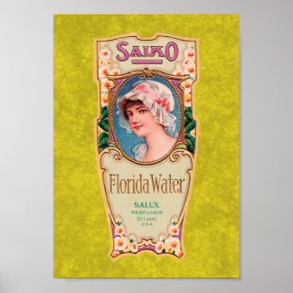 Vintage Salko Florida Water Perfume Label Poster