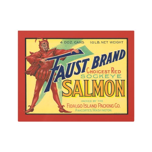 Vintage Salmon Label Metal Sign