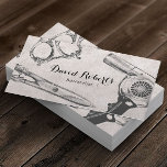Vintage Salon Scissor & Hair Dryer Hair Stylist Business Card<br><div class="desc">Hair Stylist Vintage Scissor & Hair Dryer illustration Business Cards.</div>