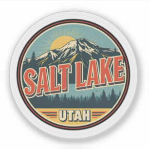 Vintage Salt Lake City Ski nature Utah skiing gift Sticker