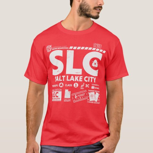 Vintage Salt Lake City SLC Airport Code Travel Day T_Shirt