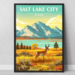 Vintage Salt Lake City Utah Poster