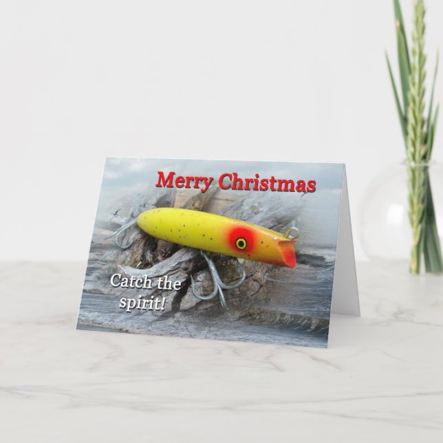 Vintage Saltwater Fishing Lure Christmas Card (Front)