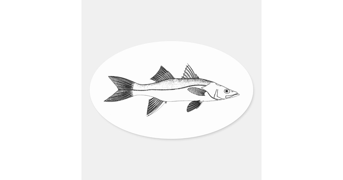 Vintage Saltwater Fishing - Snook Oval Sticker