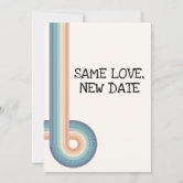 vintage wedding change the date card with monogram SWWS101C