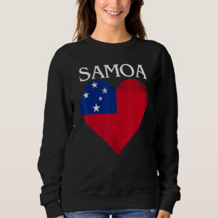 Vintage Samoa Flag Heart For Samoan Sweatshirt