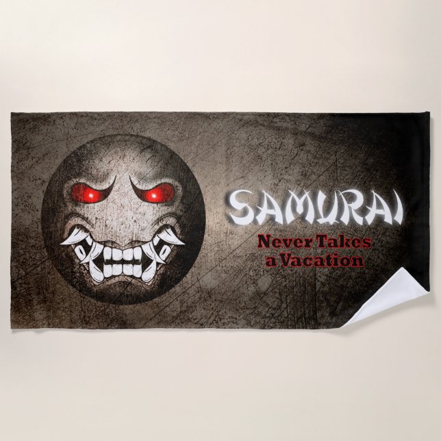 Vintage Samouraïmoji Beach Towel (Front)