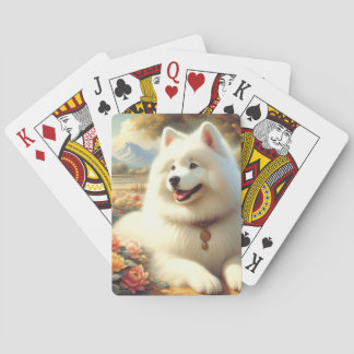 Vintage Samoyed Dog Painting Poker Cards