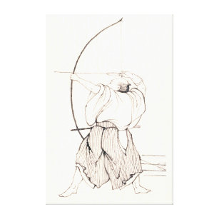 Vintage Samurai Archer Canvas Print