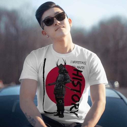 Vintage samurai red rising sun Inspiring Graphic T_Shirt
