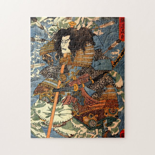 Vintage Samurai Ukiyo-e Japanese Painting Jigsaw Puzzle (Vertical)